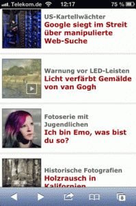 Bildqualität mobiler Newsseiten, GIF-Animation