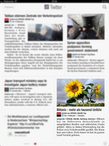 Bildauswahl und Automatismus: Spiegel-Online auf Flipboard: Blitzeis - mehr als tausend Unfälle