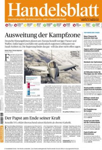 Titelseite Handelsblatt vom 11.02.2013