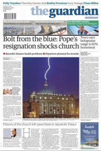 Titelseite the guardian vom 11.02.2013